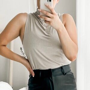 Aritzia Babaton Vince Mock-Neck Tank Top